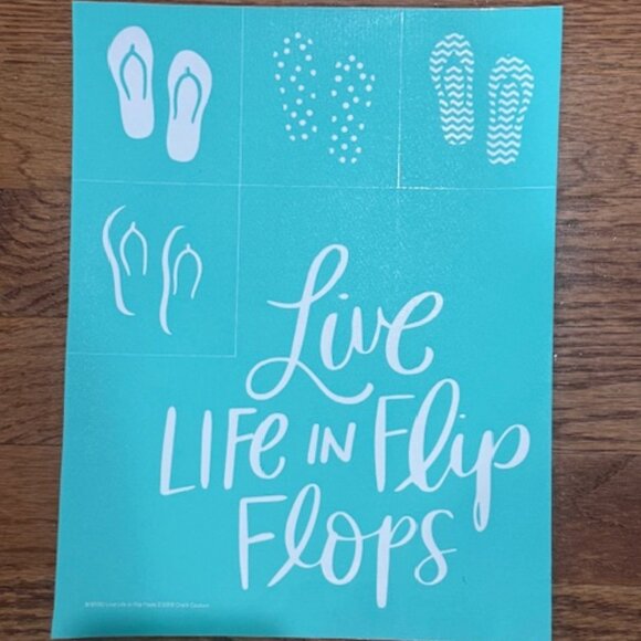 NEW RETIRED 'Live Life in Flip Flops' Chalk Couture Transfer - Picture 1 of 1